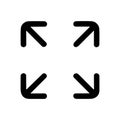 Simple Bold Full Screen Icon Design, Resize Arrow Direction Shape Symbol Royalty Free Stock Photo
