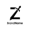 Simple And Bold Initial Z Sword Logo