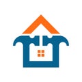 Double hammer house logo