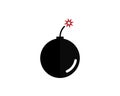 Simple bomb logo vector icon illustration