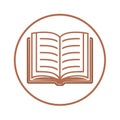 Simple Book Icon, Open Pages, Brown and White, Isolated on White Background, Reading Illustration Royalty Free Stock Photo