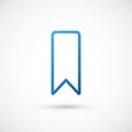 Simple bookmark icon design with a blue gradient outline on a white background. The shape resembles Royalty Free Stock Photo