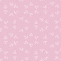 Simple botanical delicate pink seamless vector pattern