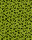 Cute modest botanical seamless pattern with small black simple leaves on a light olive green background