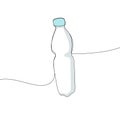 Simple Bottle Mineral Water One Line Art Royalty Free Stock Photo