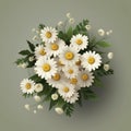 Simple bouquet with daisies and greenery. Mother\'s Day Flowers Design concept