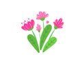 Simple bouquet vector with spring garden blooming flowers illustration. Fashion floral springtime nature plant elements
