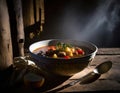 simple bowl of delicious soup or stew Royalty Free Stock Photo