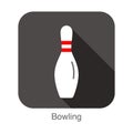 Simple bowling ball flat icon design, vector illustration Royalty Free Stock Photo