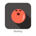 Simple bowling ball flat icon design, vector illustration Royalty Free Stock Photo