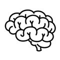 Simple brain icon black lines