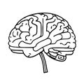 Simple Brain icon on white background Royalty Free Stock Photo