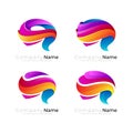 Simple brain logo set, brain logo with smart design Royalty Free Stock Photo