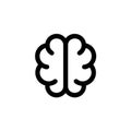 Simple brain vector icon. Solid contour line style.