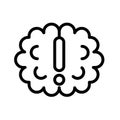 Simple brainstorm black and white outline icon. Flat vector illustration. Isolated on white.