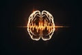 A simple brainwaves symbol evolves into a sleek data line on a neutral background bathed in soft midday light
