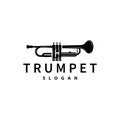 simple brand silhouette design brass musical instrument trumpet, classic jazz trumpet logo Royalty Free Stock Photo