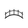 Simple bridge icon. Arched black structure. Minimalist vector art. Classic silhouette design. Royalty Free Stock Photo