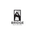 Simple bridge icon logo design vector template