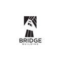 Simple bridge icon logo design vector template