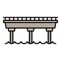 Simple bridge icon, outline style