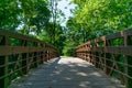 Simple Bridge over the DuPage River along the Naperville Riverwalk in Naperville during Summer