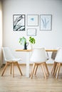 Simple bright dining room