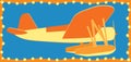 Simple bright orange sea airplane