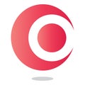 Simple bright red circle logo template