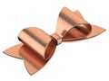 Simple bronze ribbon bow 3D Royalty Free Stock Photo