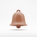 Simple brown bell icon with a loop and clapper on a white background symbol notification Royalty Free Stock Photo