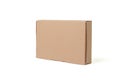A simple brown cardboard box isolated on white background Royalty Free Stock Photo