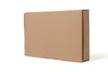 A simple brown cardboard box isolated on white background Royalty Free Stock Photo