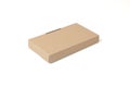 A simple brown cardboard box isolated on white background Royalty Free Stock Photo