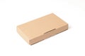 A simple brown cardboard box isolated on white background Royalty Free Stock Photo