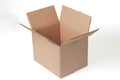 A simple brown cardboard box isolated on white background Royalty Free Stock Photo