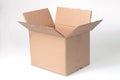 A simple brown cardboard box isolated on white background Royalty Free Stock Photo