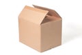 A simple brown cardboard box isolated on white background Royalty Free Stock Photo