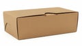 Simple brown cardboard box on a plain surface Royalty Free Stock Photo