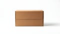 Simple brown cardboard box resting on a plain surface Royalty Free Stock Photo