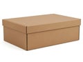 Simple brown cardboard box on white background Royalty Free Stock Photo