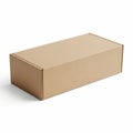 Simple brown cardboard box on white background Royalty Free Stock Photo