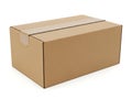 Simple brown cardboard box on white background Royalty Free Stock Photo
