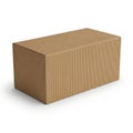Simple brown cardboard box on white surface Royalty Free Stock Photo
