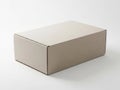 Simple brown cardboard shipping box on a plain white background Royalty Free Stock Photo