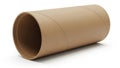 Simple brown cardboard tube on white background Royalty Free Stock Photo