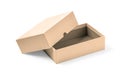 Simple brown carton box isolated over white background Royalty Free Stock Photo