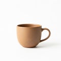 Simple brown ceramic mug with a smooth texture and a rounded handle Royalty Free Stock Photo