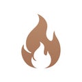 Simple brown flame graphic representing heat energy and fire symbols Royalty Free Stock Photo