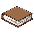 Simple brown hardcover book illustration for learning and knowledge Royalty Free Stock Photo
